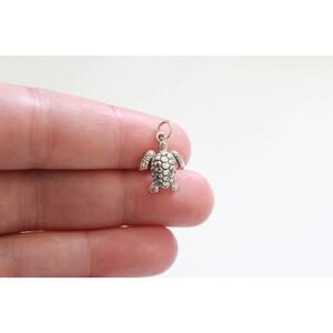 Sterling Silver Tiny Sea Turtle Charm, Sea Turtle Pendant